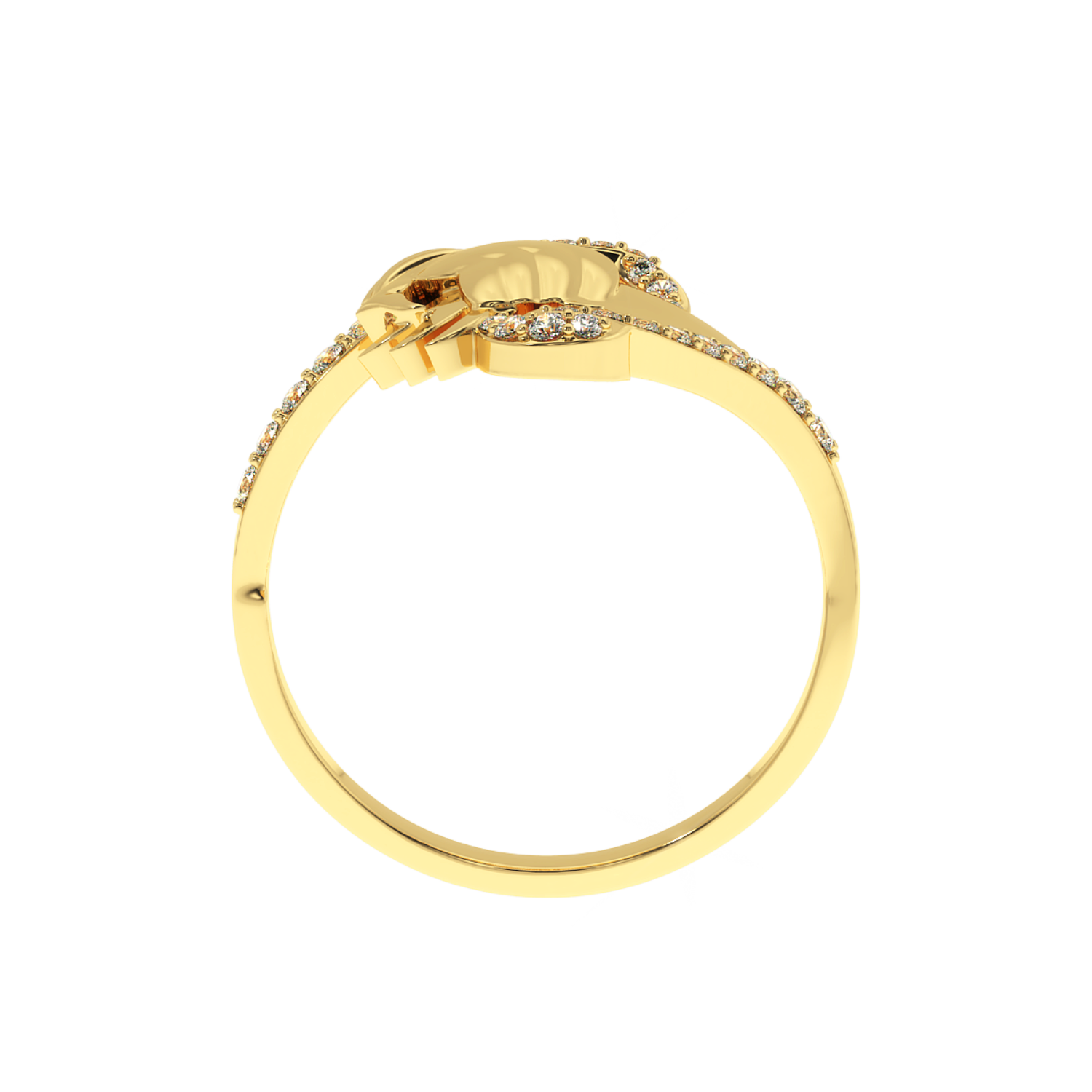 0.21ct Lab Diamond Rope & Hands Ring 14K YG